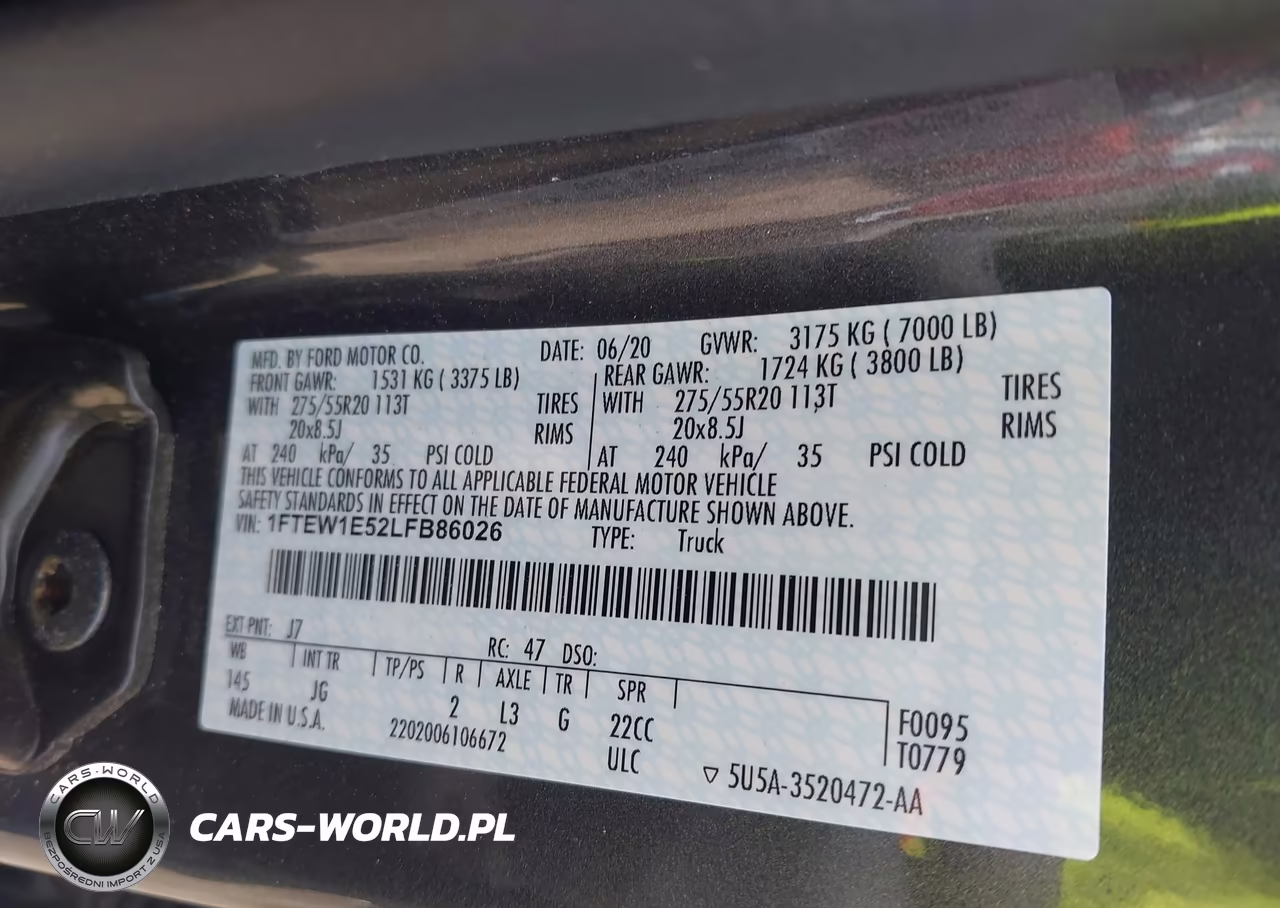 2020 Ford F-150 Xl VIN:1FTEW1E52LFB86026 - 9