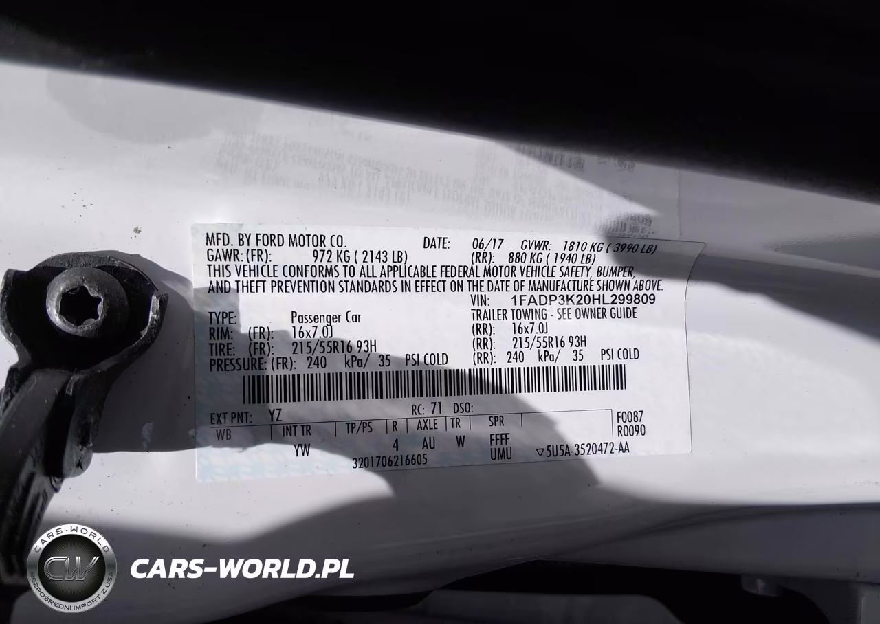 2017 Ford Focus Se VIN:1FADP3K20HL299809 - 9