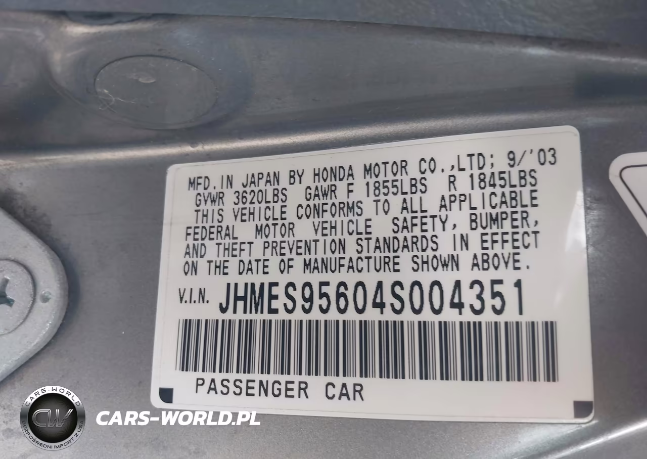 2004 Honda Civic Hybrid VIN:JHMES95604S004351 - 9
