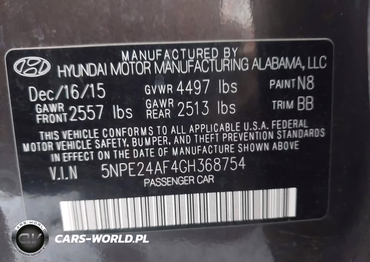 2016 Hyundai Sonata Se VIN:5NPE24AF4GH368754 - 9