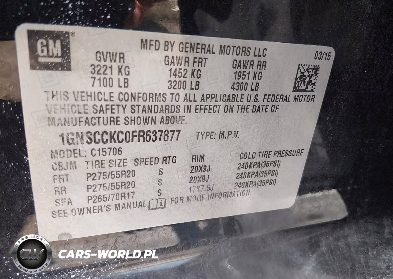 2015 Chevrolet Tahoe Ltz VIN:1GNSCCKC0FR637877 - 9