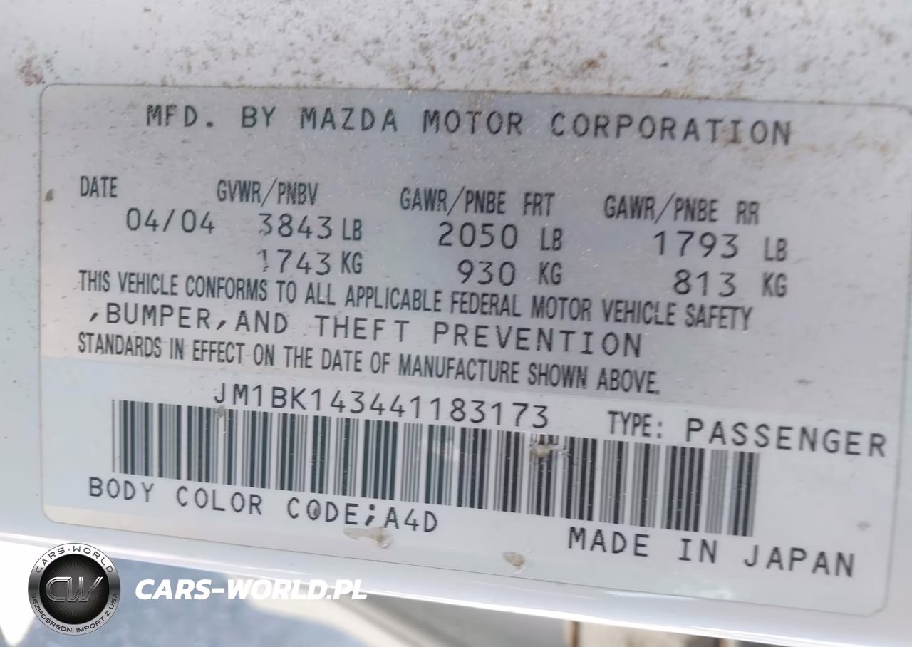 2004 Mazda Mazda3 S VIN:JM1BK143441183173 - 9