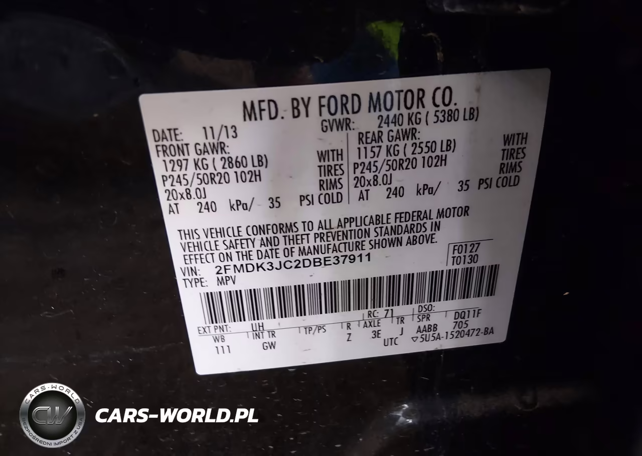 2013 Ford Edge Sel VIN:2FMDK3JC2DBE37911 - 9
