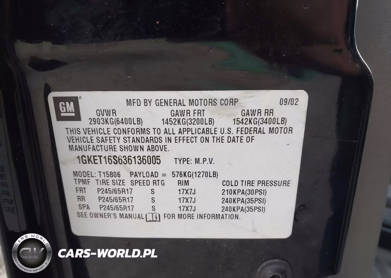 2003 GMC Envoy Xl Slt VIN:1GKET16S636136005 - 9