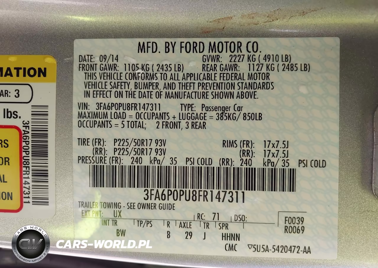2015 Ford Fusion Energi Se Luxury VIN:3FA6P0PU8FR147311 - 9
