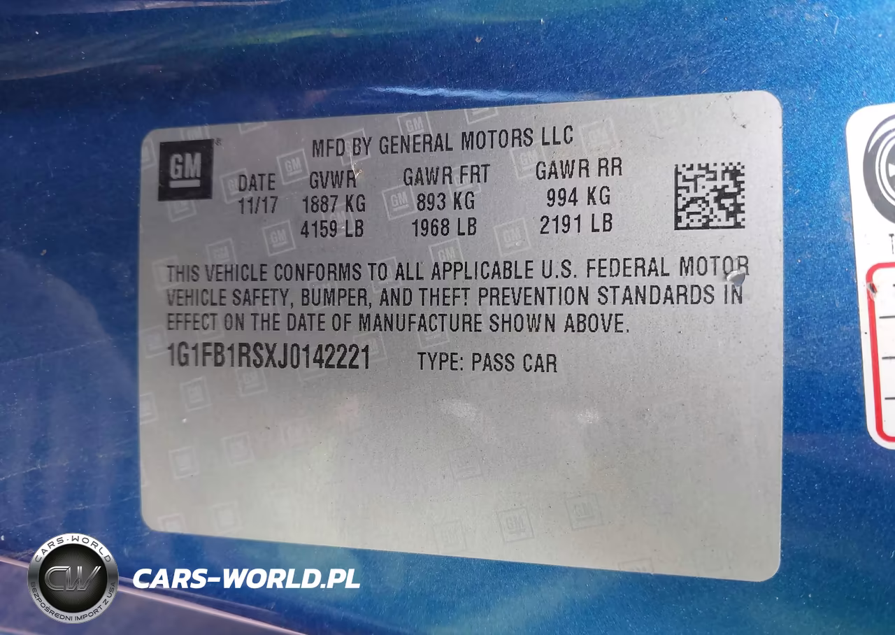 2018 Chevrolet Camaro 1Lt VIN:1G1FB1RSXJ0142221 - 9