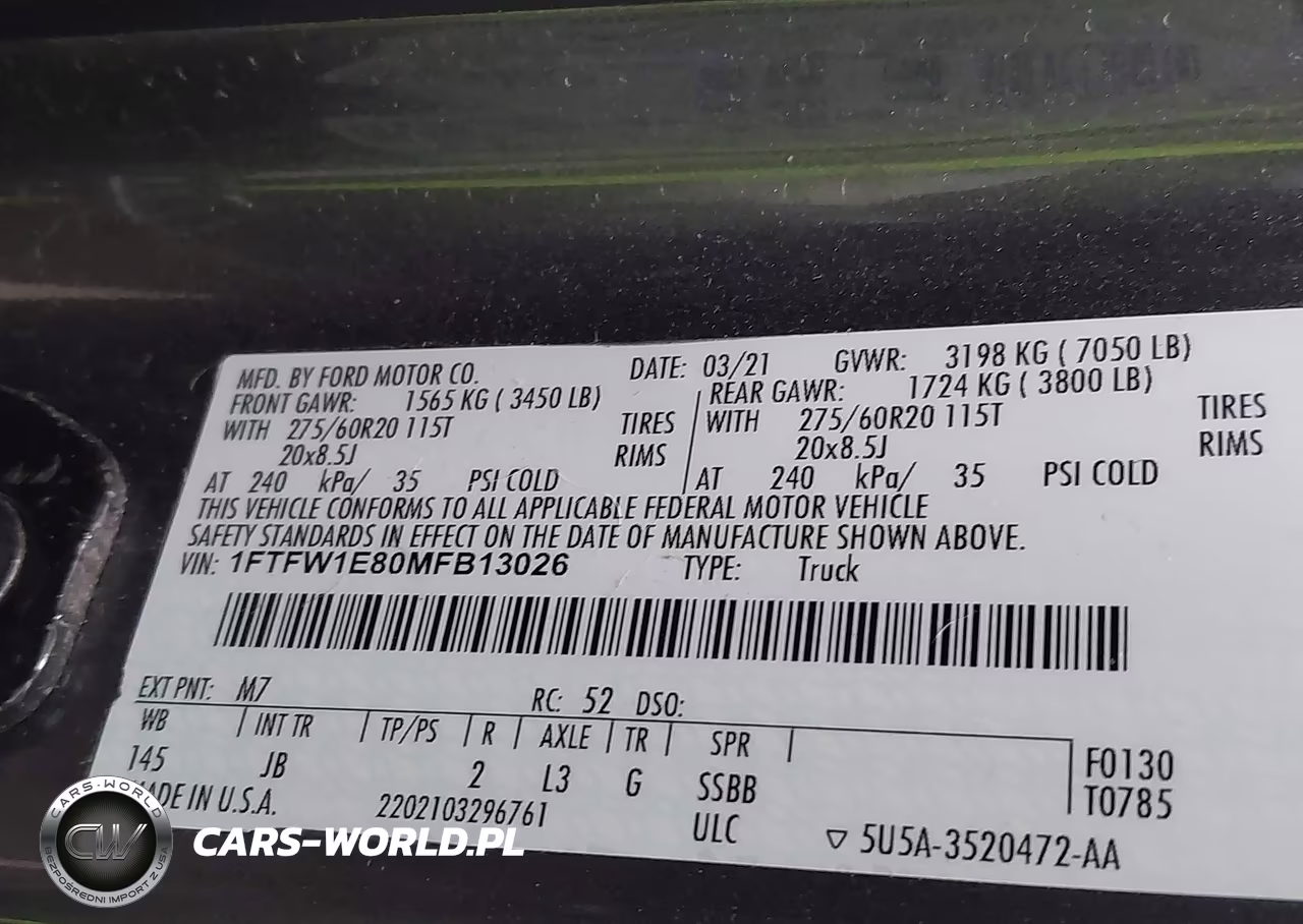 2021 Ford F-150 Xl VIN:1FTFW1E80MFB13026 - 9