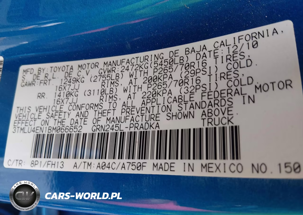 2011 Toyota Tacoma Base V6 VIN:3TMLU4EN1BM066652 - 9