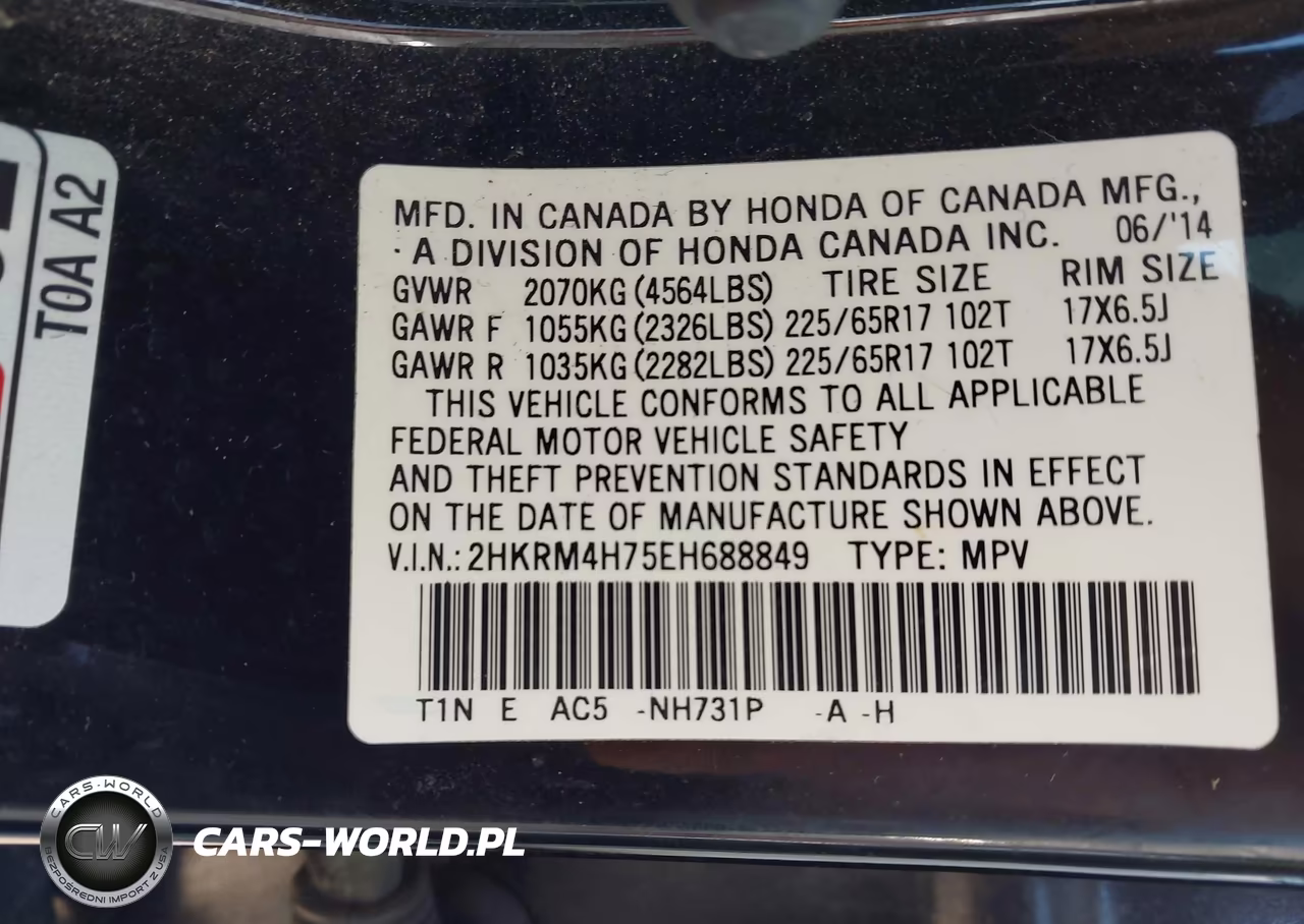 2014 Honda Cr-V Ex-L VIN:2HKRM4H75EH688849 - 9