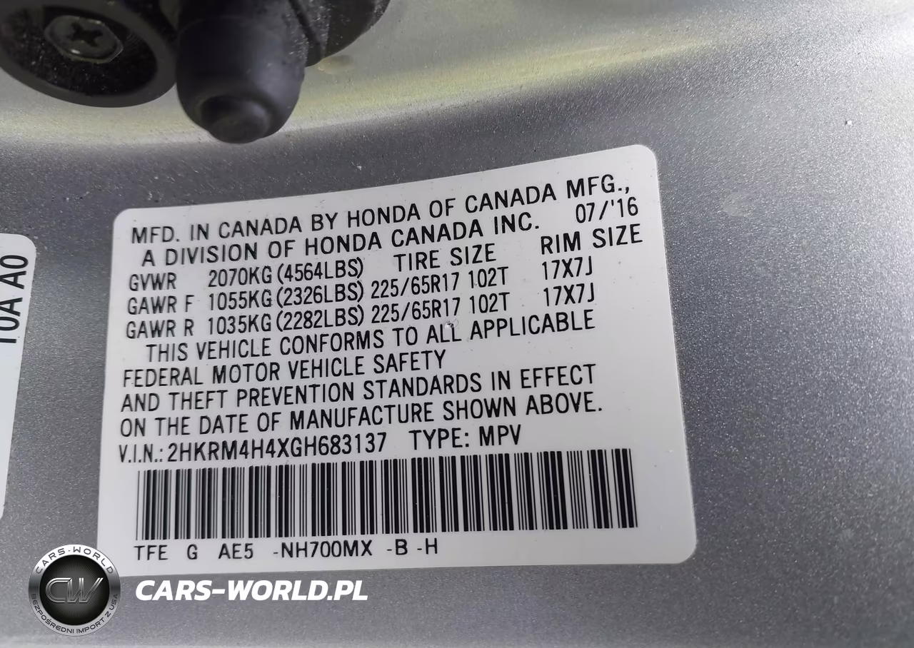 2016 Honda Cr-V Se VIN:2HKRM4H4XGH683137 - 9