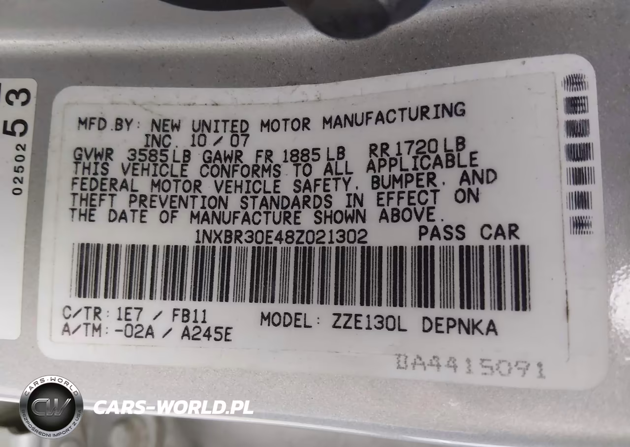 2008 Toyota Corolla Le VIN:1NXBR30E48Z021302 - 9