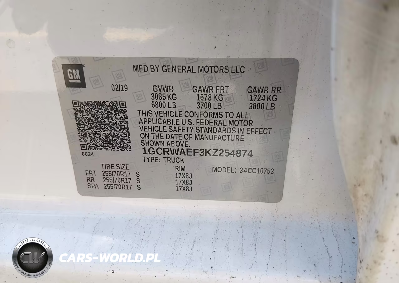 2019 Chevrolet Silverado 1500 Work Truck VIN:1GCRWAEF3KZ254874 - 9