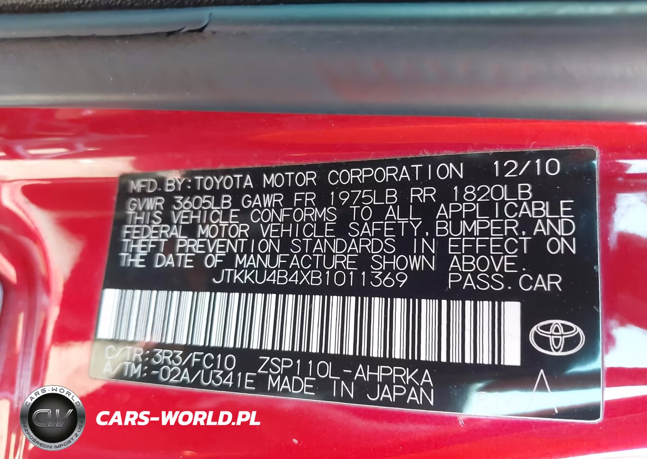 2011 Scion Xd VIN:JTKKU4B4XB1011369 - 9
