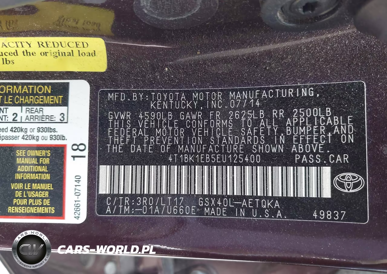 2014 Toyota Avalon Xle Touring VIN:4T1BK1EB5EU125400 - 9