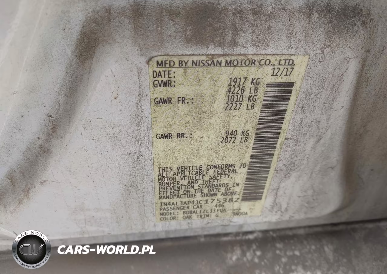 2018 Nissan Altima 2.5 Sv VIN:1N4AL3AP4JC175382 - 9