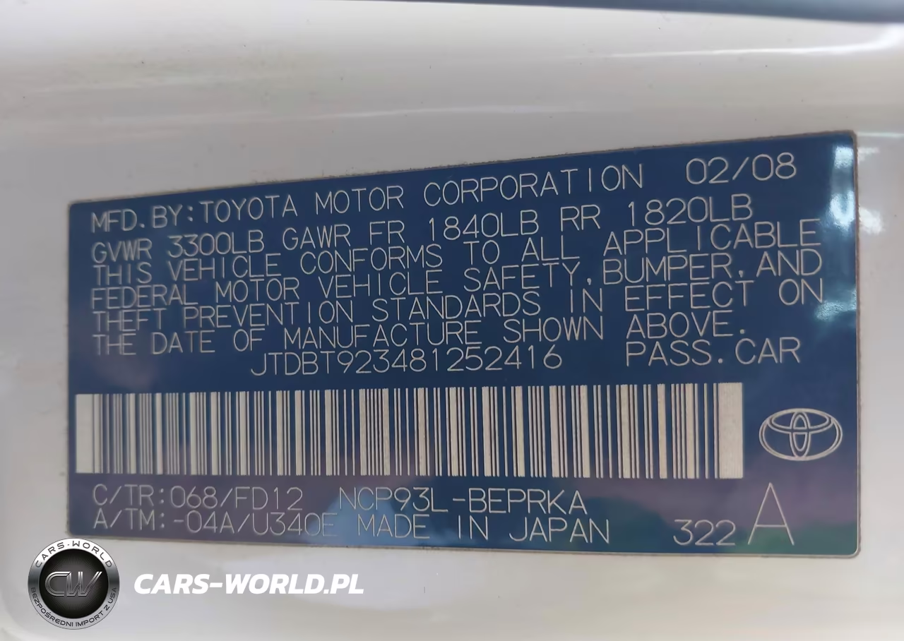2008 Toyota Yaris VIN:JTDBT923481252416 - 9