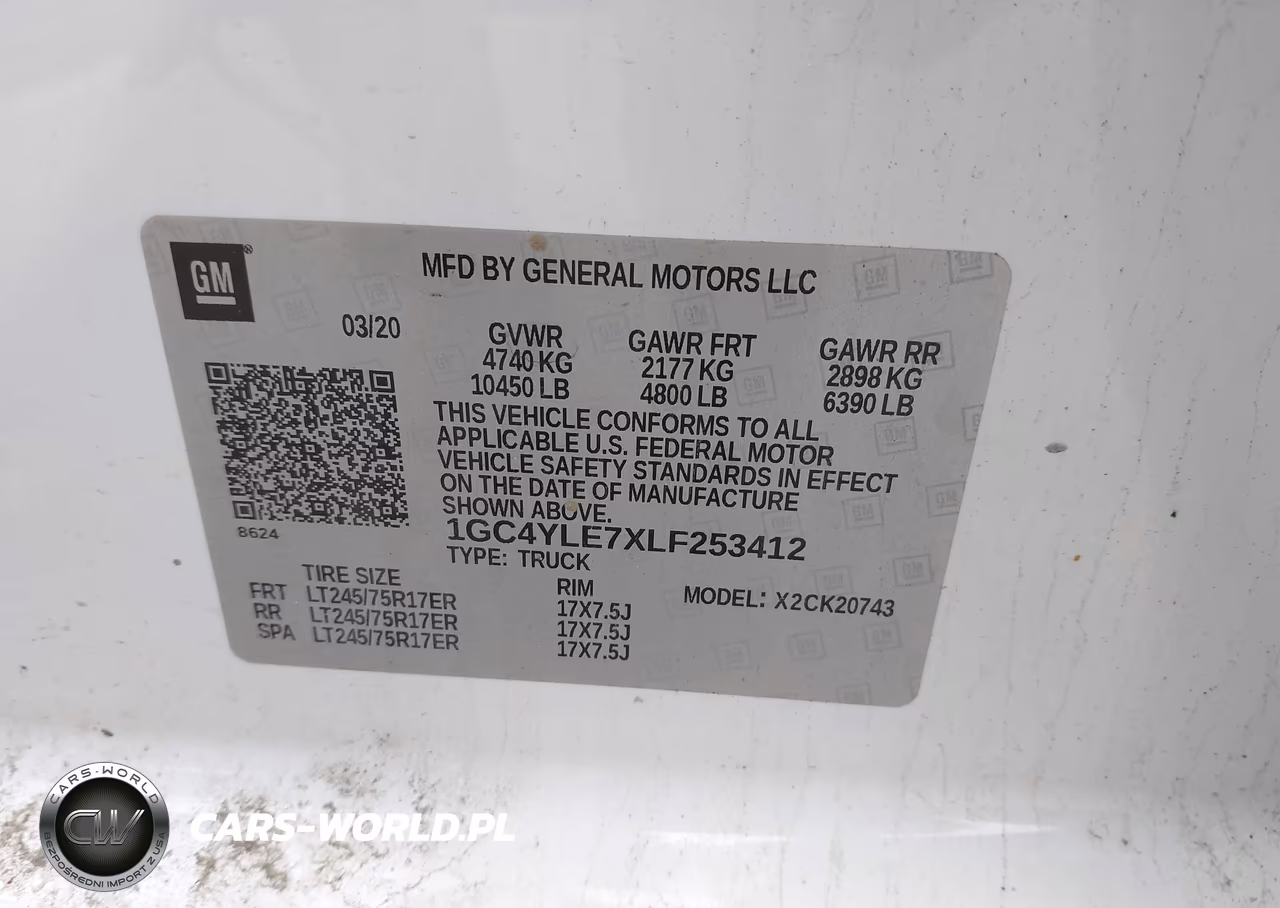 2020 Chevrolet Silverado 2500Hd 4Wd Standard Bed Wt VIN:1GC4YLE7XLF253412 - 5