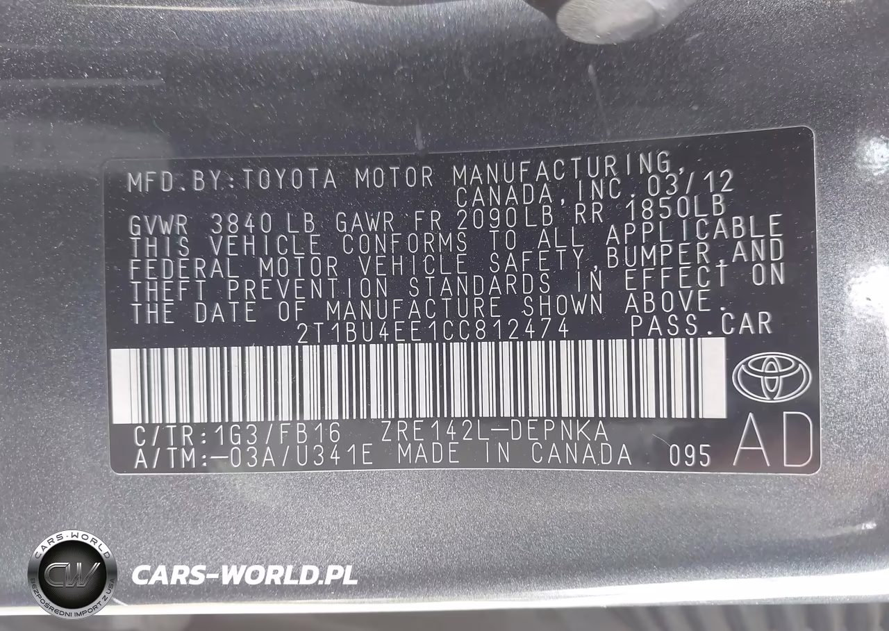 2012 Toyota Corolla Le VIN:2T1BU4EE1CC812474 - 9