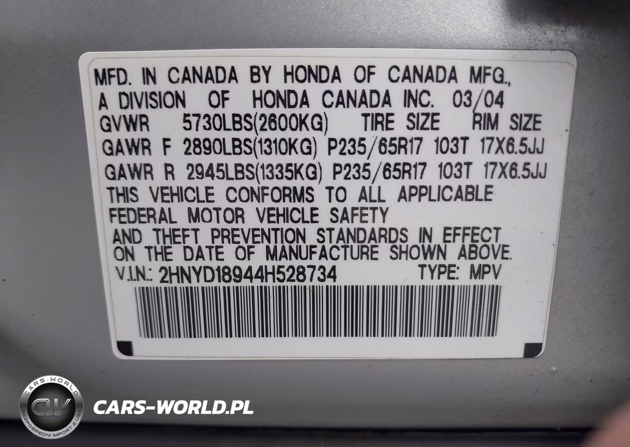 2004 Acura Mdx VIN:2HNYD18944H528734 - 9