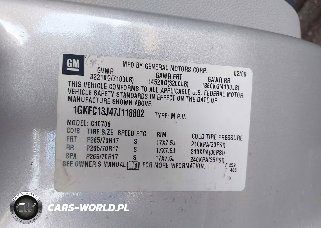 2007 GMC Yukon Sle VIN:1GKFC13J47J118802 - 9