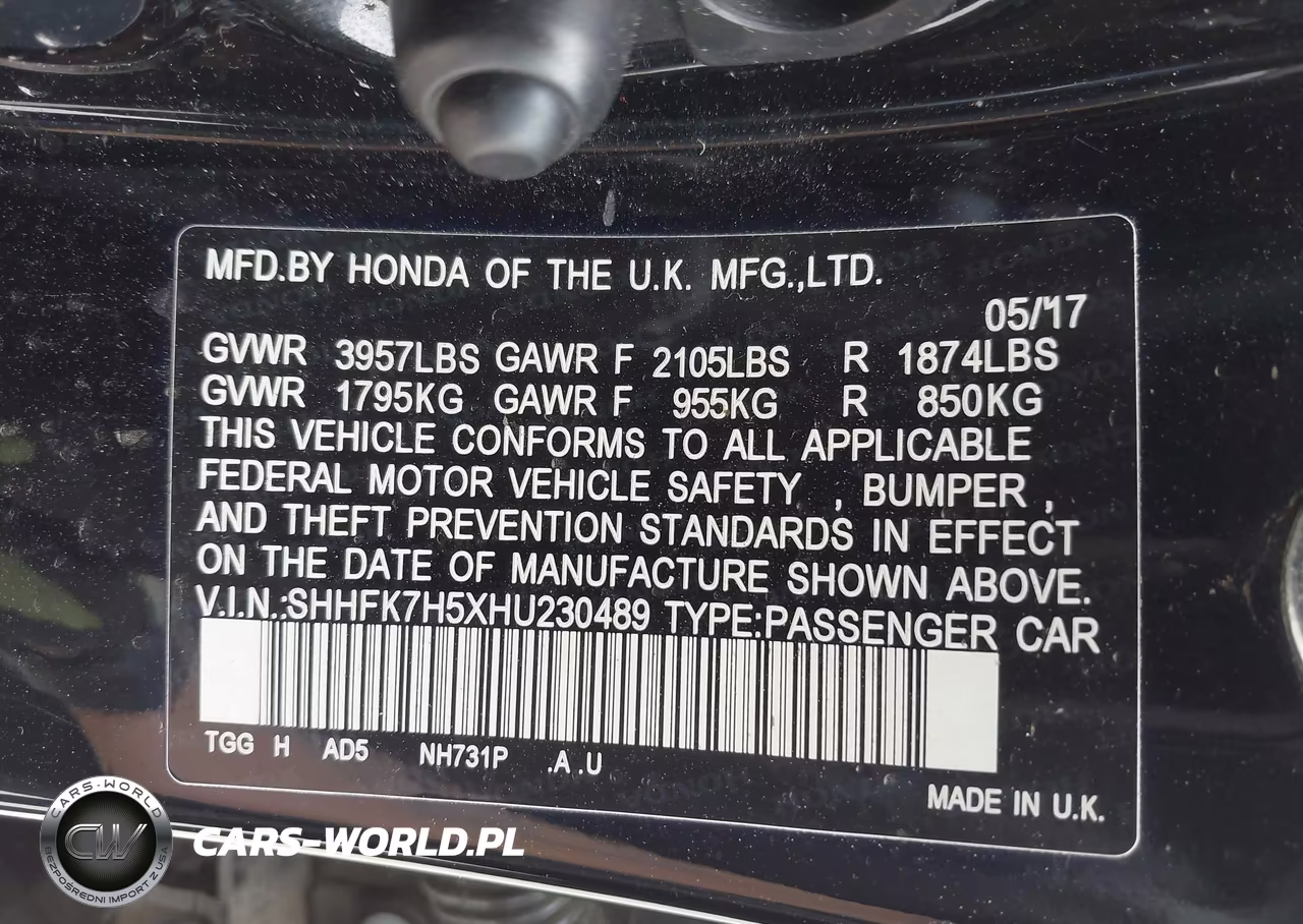 2017 Honda Civic Ex VIN:SHHFK7H5XHU230489 - 9