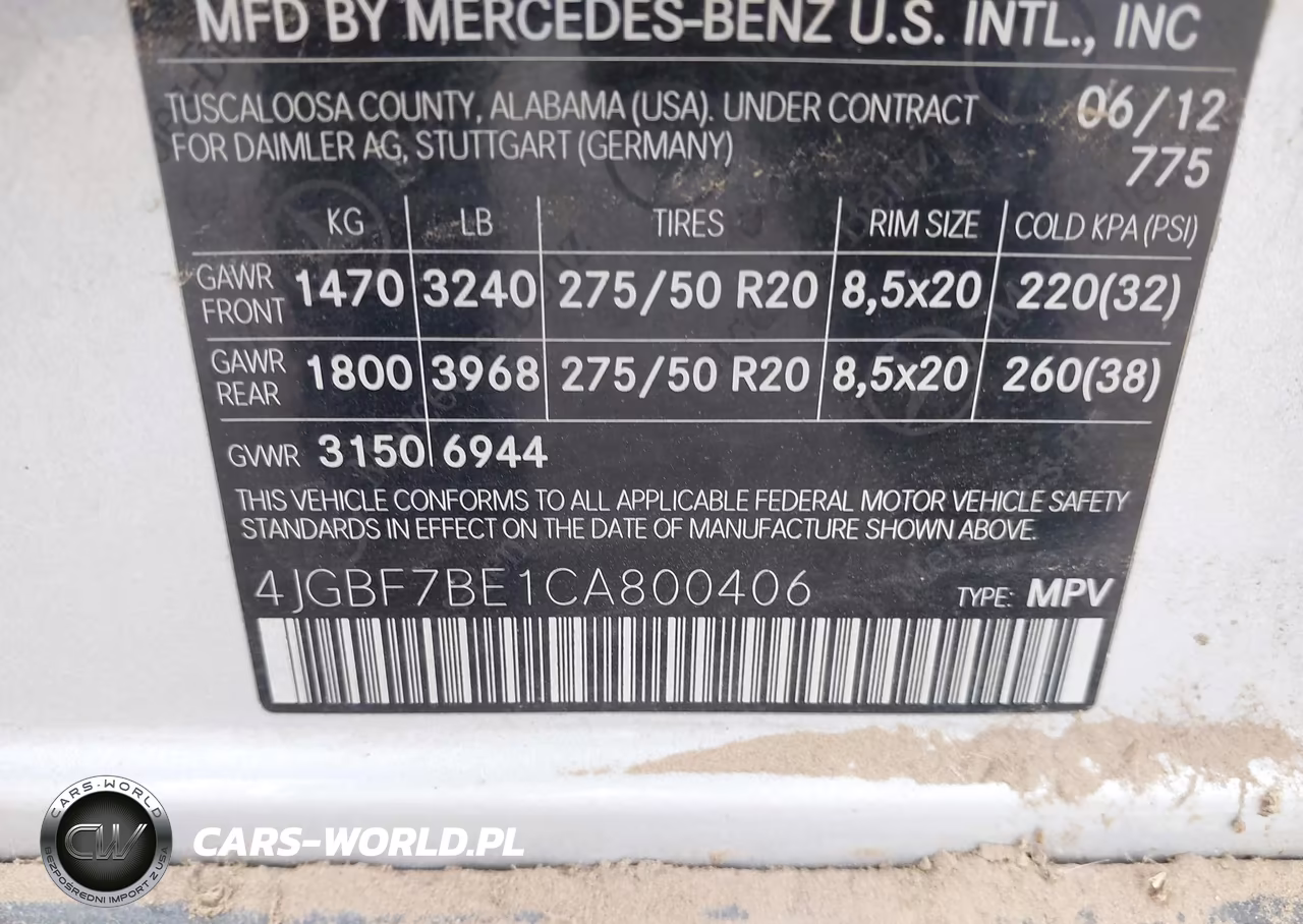 2012 Mercedes-Benz Gl 450 4Matic VIN:4JGBF7BE1CA800406 - 9