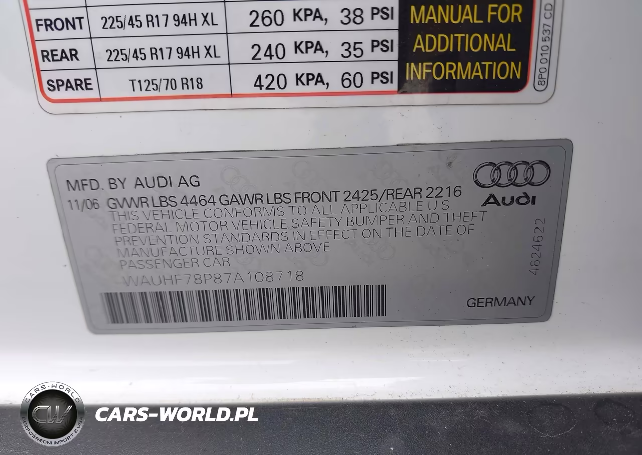 2007 Audi A3 2.0T VIN:WAUHF78P87A108718 - 9