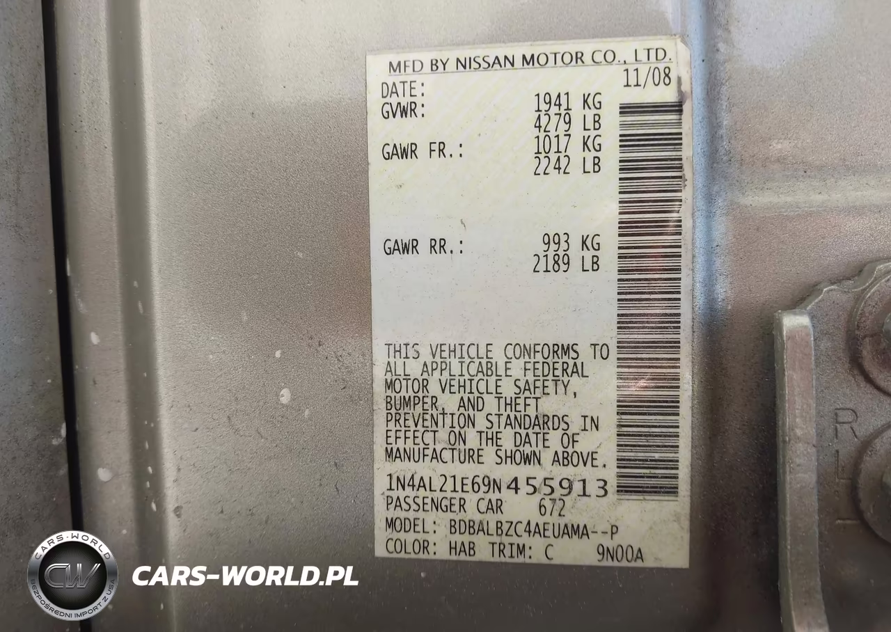 2009 Nissan Altima 2.5 S VIN:1N4AL21E69N455913 - 9