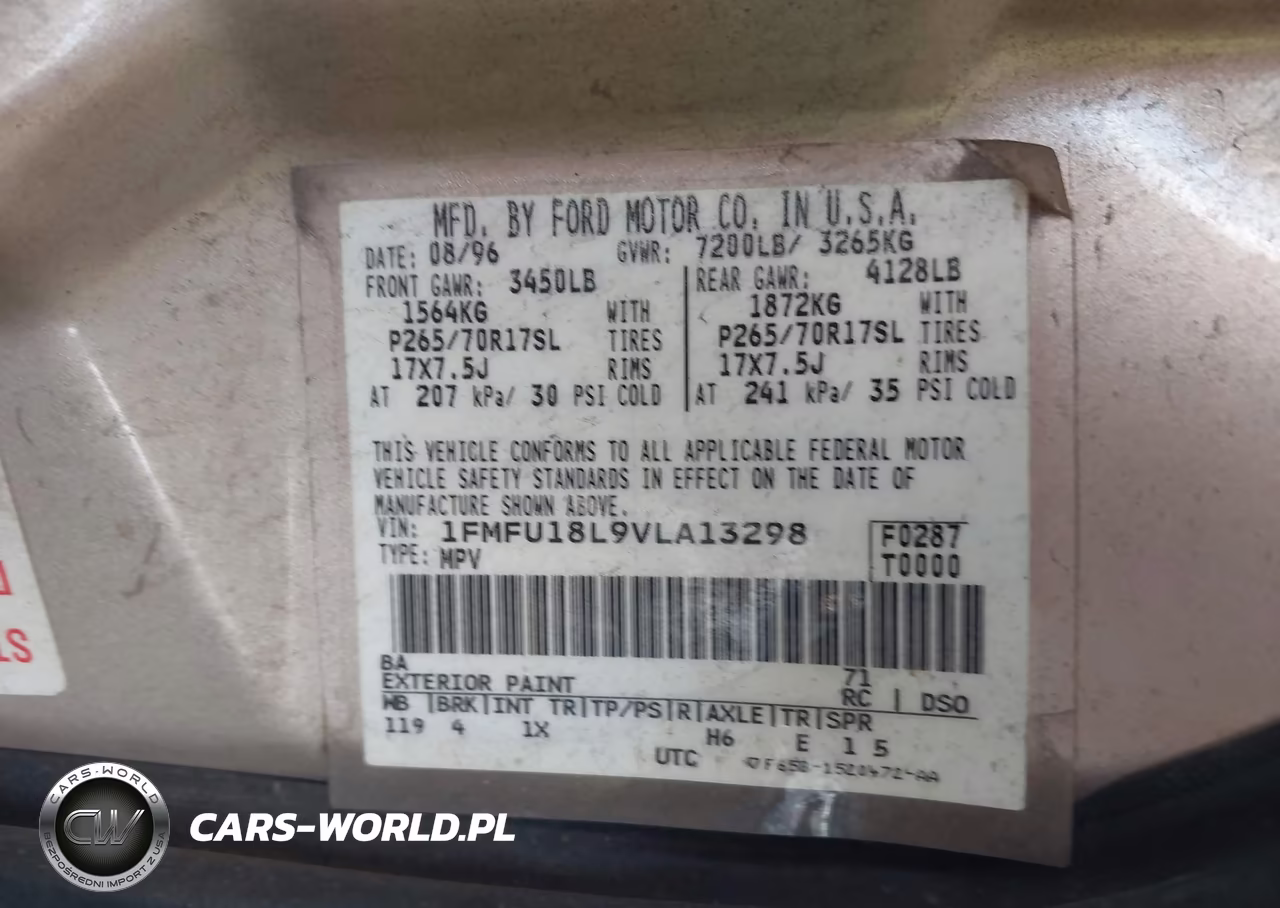 1997 Ford Expedition Eddie Bauer-Xlt VIN:1FMFU18L9VLA13298 - 9
