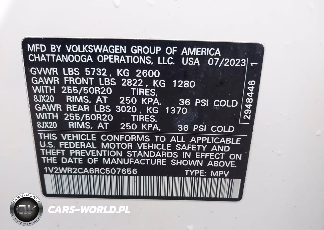 2024 Volkswagen Atlas 2.0T Se W-Technology VIN:1V2WR2CA6RC507656 - 9