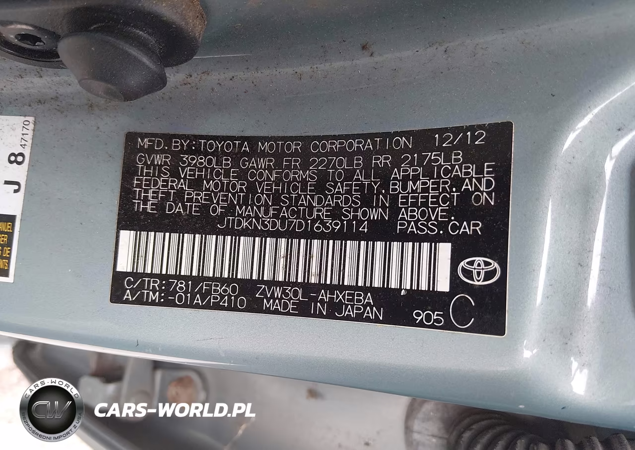 2013 Toyota Prius Three VIN:JTDKN3DU7D1639114 - 9