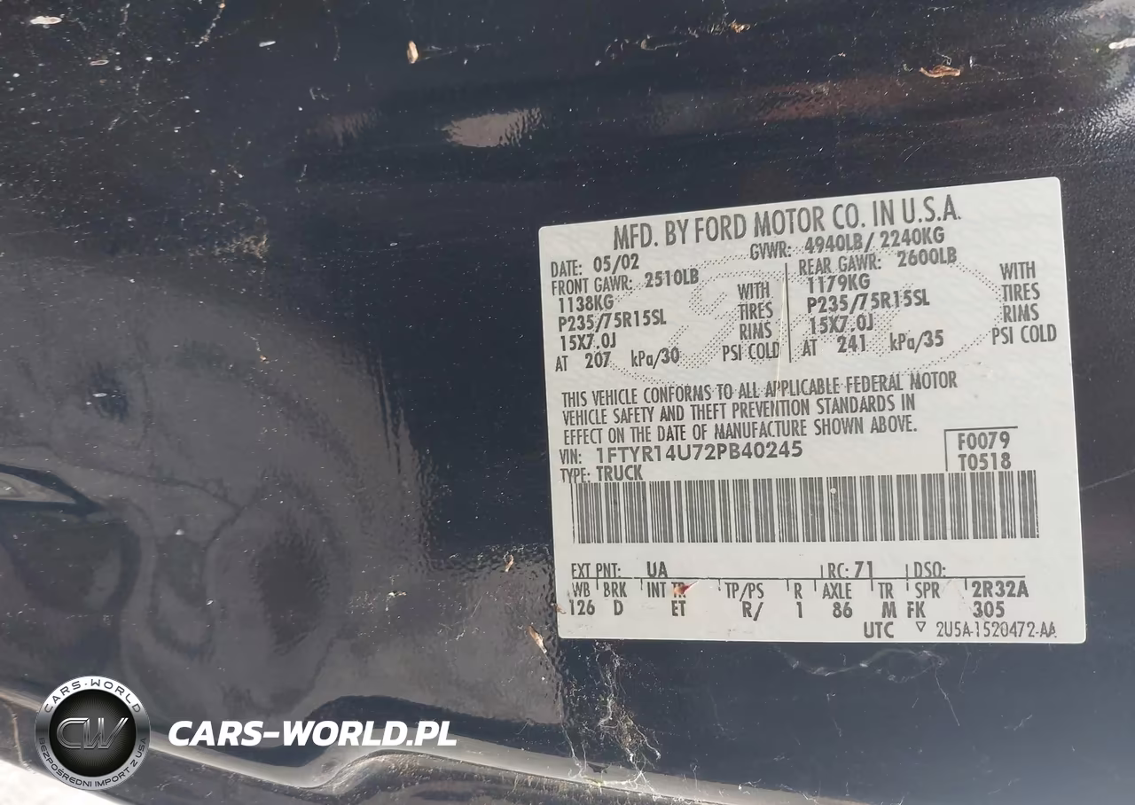 2002 Ford Ranger Edge-Tremor-Xl-Xlt VIN:1FTYR14U72PB40245 - 9