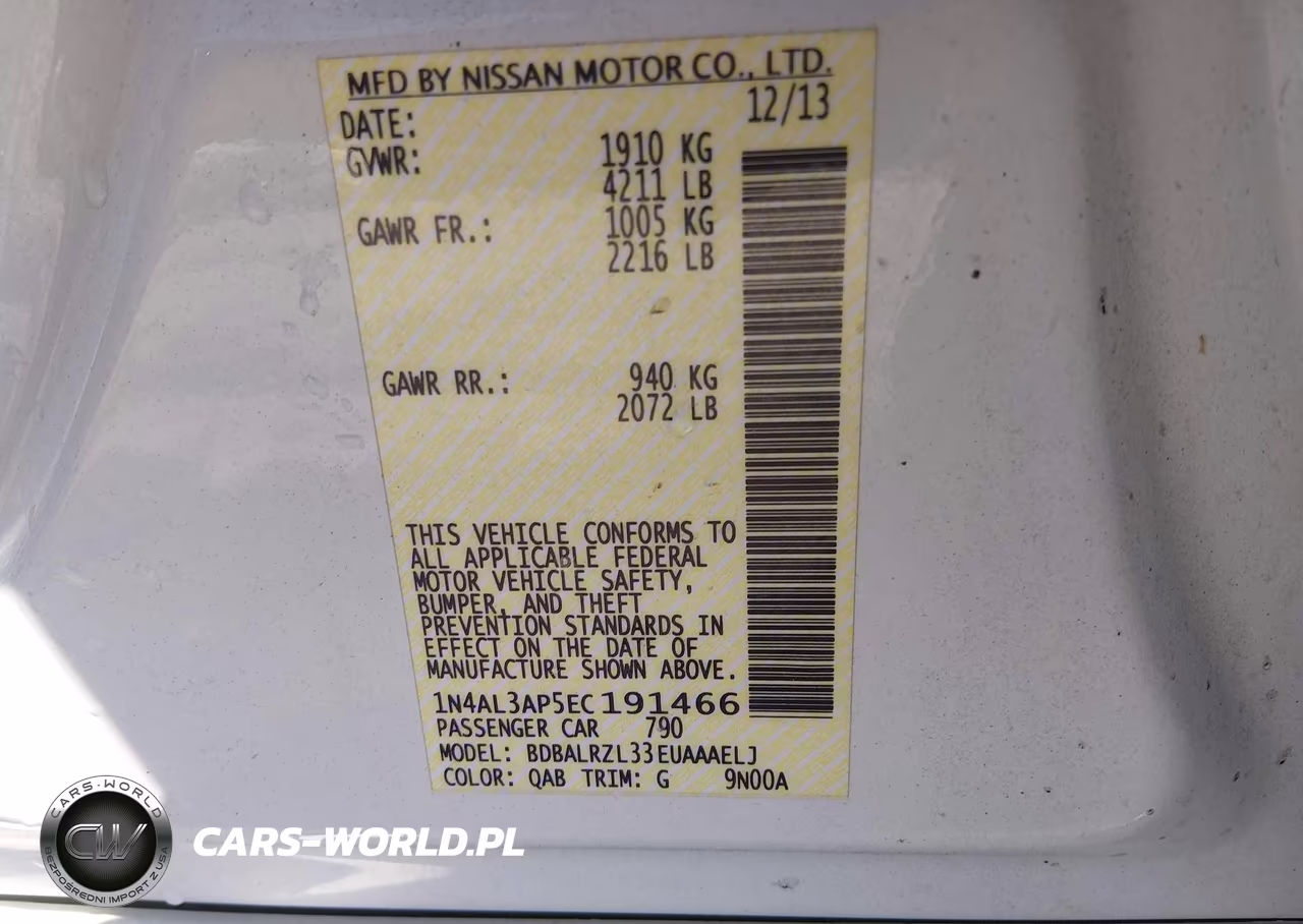 2014 Nissan Altima 2.5 S VIN:1N4AL3AP5EC191466 - 9