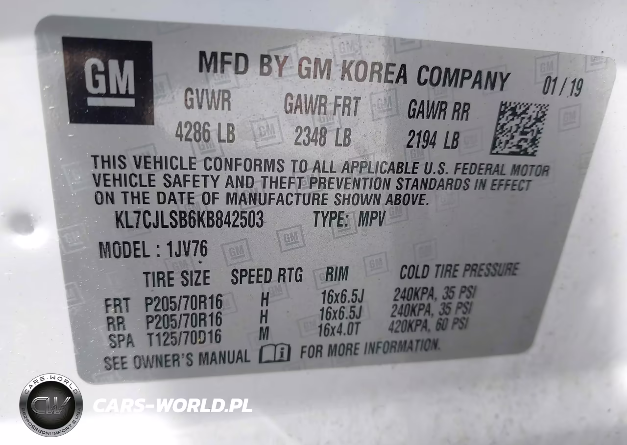 2019 Chevrolet Trax Lt VIN:KL7CJLSB6KB842503 - 9