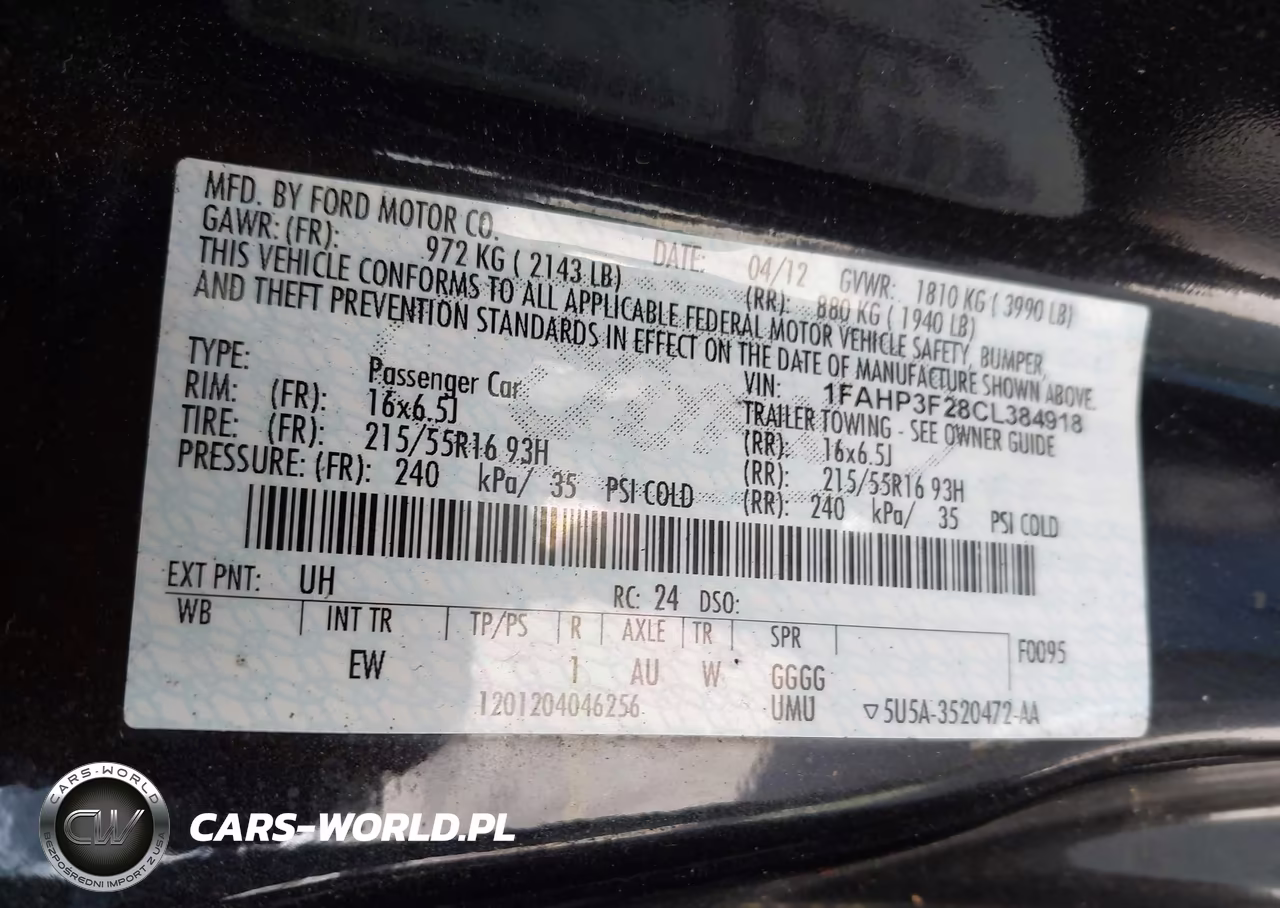 2012 Ford Focus Se VIN:1FAHP3F28CL384918 - 9