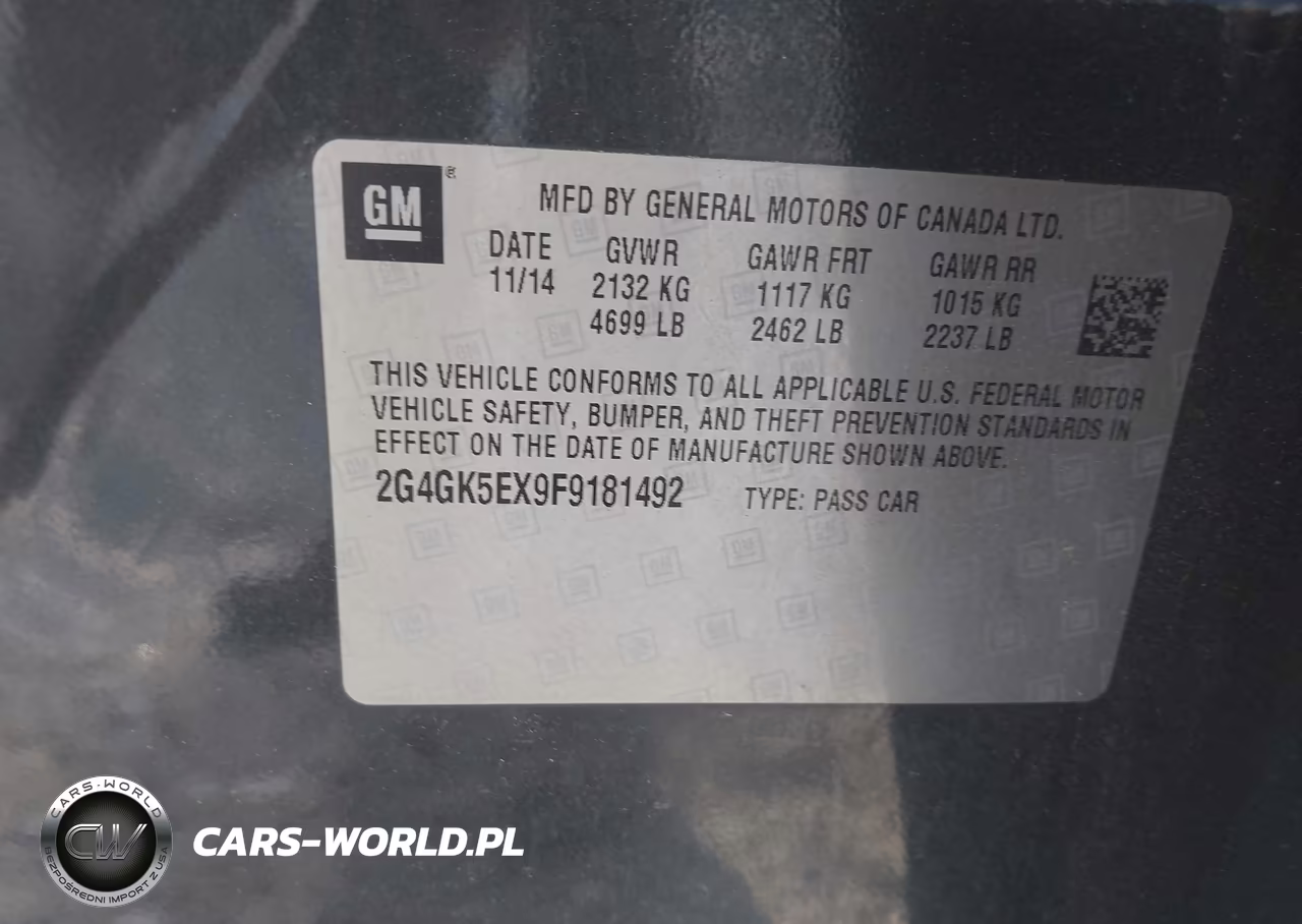 2015 Buick Regal Turbo VIN:2G4GK5EX9F9181492 - 9