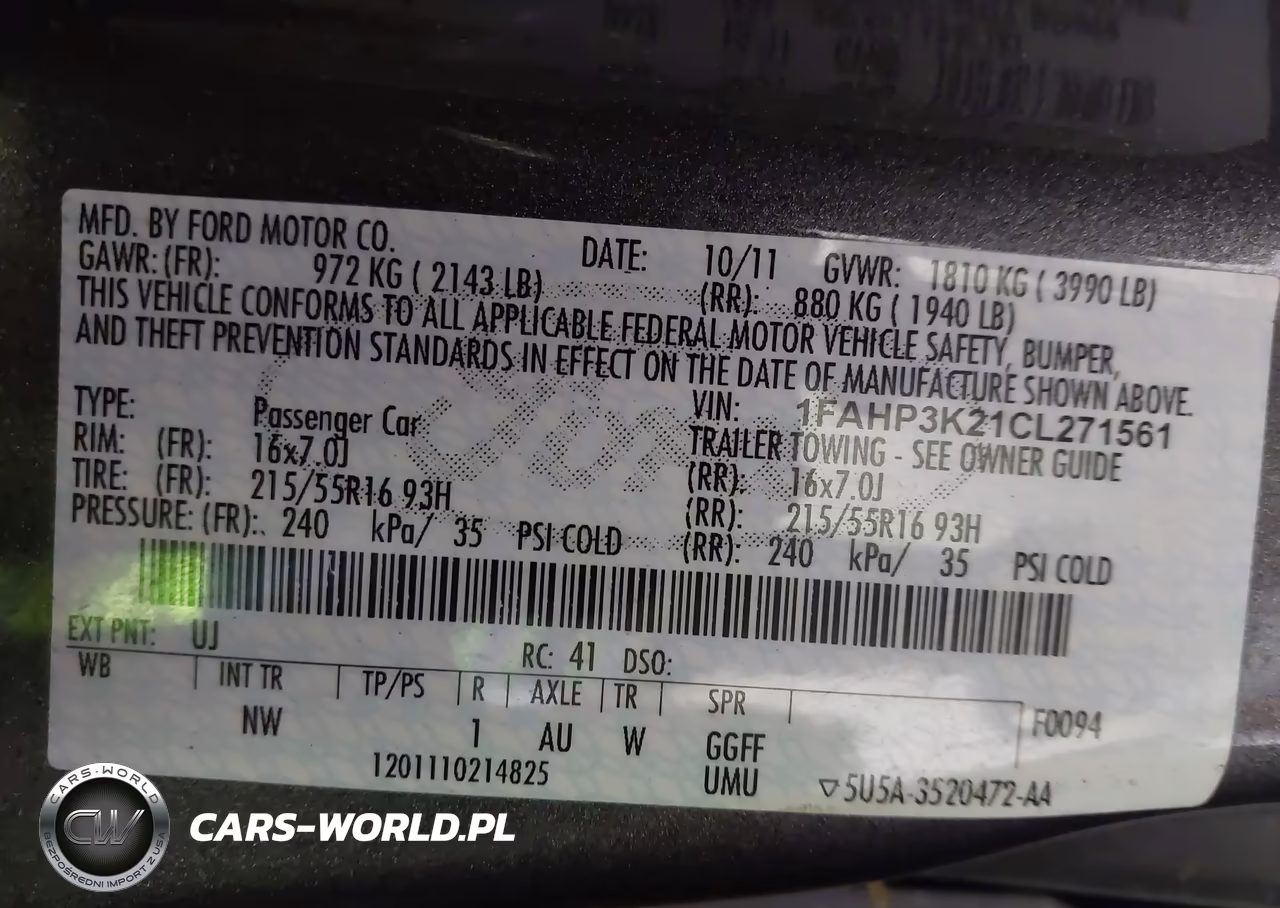 2012 Ford Focus Se VIN:1FAHP3K21CL271561 - 9