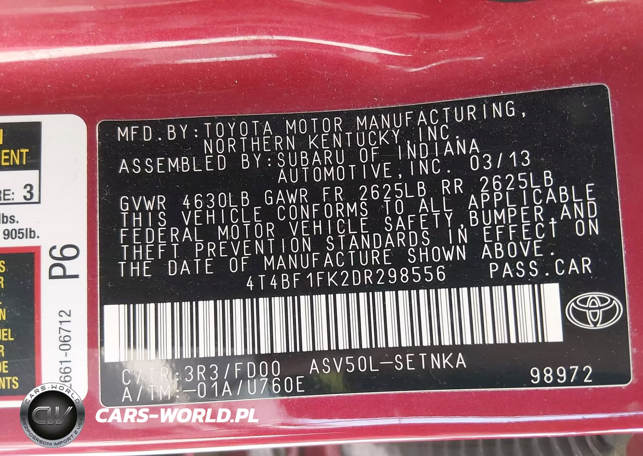 2013 Toyota Camry Le VIN:4T4BF1FK2DR298556 - 9