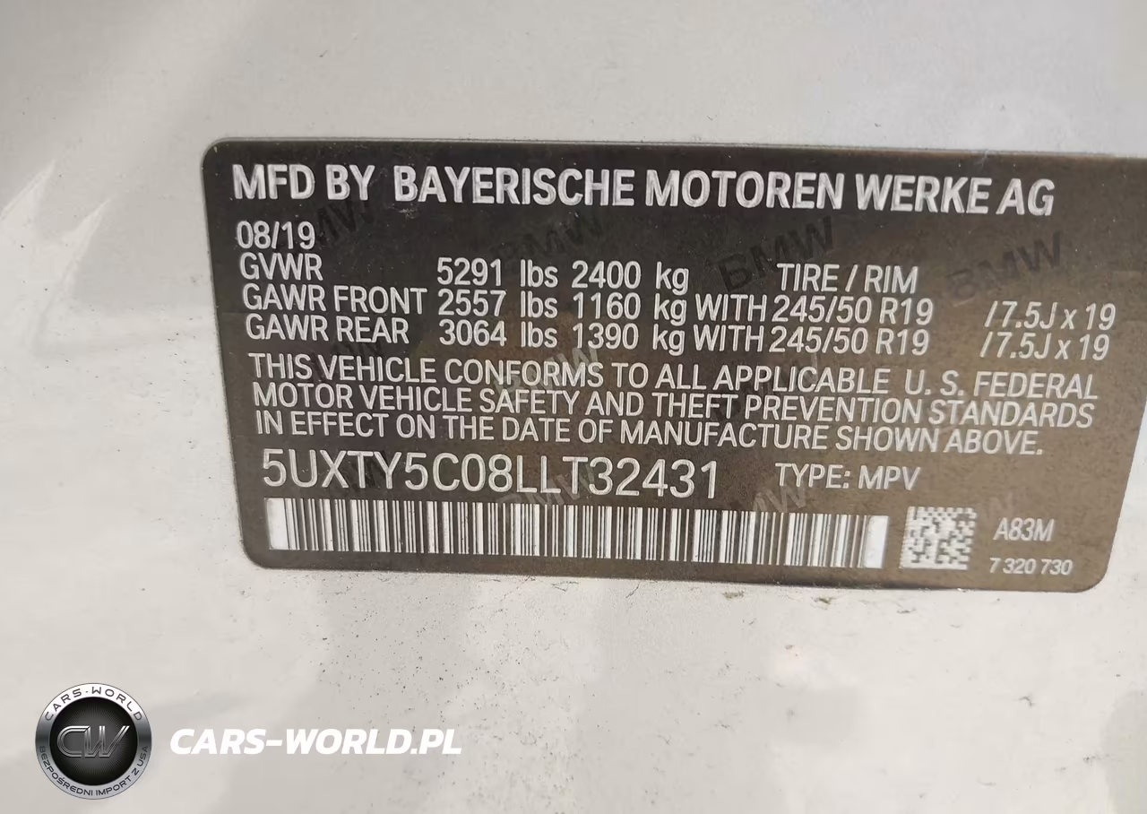 2020 BMW X3 xDrive30I VIN:5UXTY5C08LLT32431 - 9
