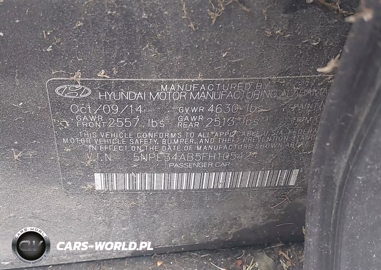 2015 Hyundai Sonata Sport 2.0T VIN:5NPE34AB5FH105424 - 9
