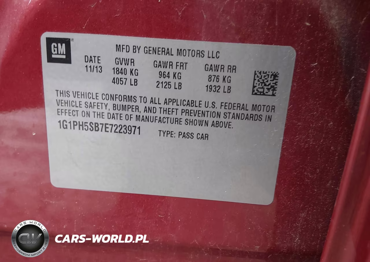 2014 Chevrolet Cruze Eco Auto VIN:1G1PH5SB7E7223971 - 9