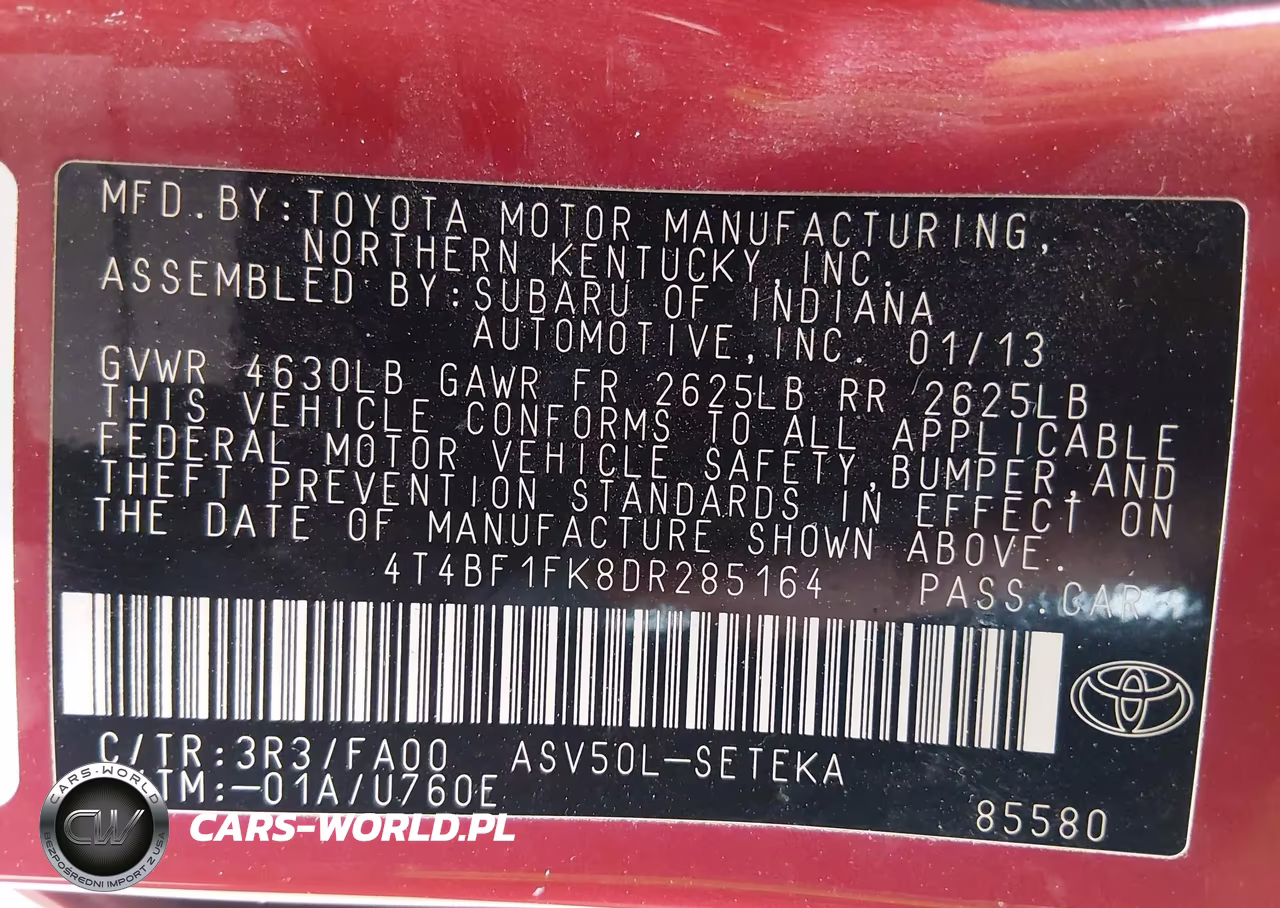 2013 Toyota Camry L VIN:4T4BF1FK8DR285164 - 9