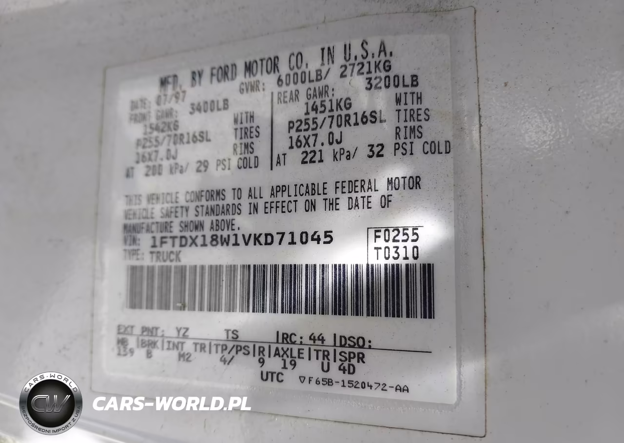 1997 Ford F-150 Lariat-Xl-Xlt VIN:1FTDX18W1VKD71045 - 9
