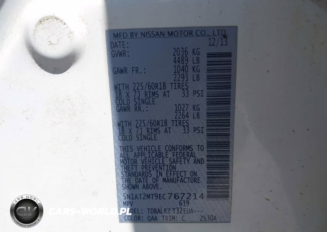2014 Nissan Rogue Sl VIN:5N1AT2MT9EC767214 - 9