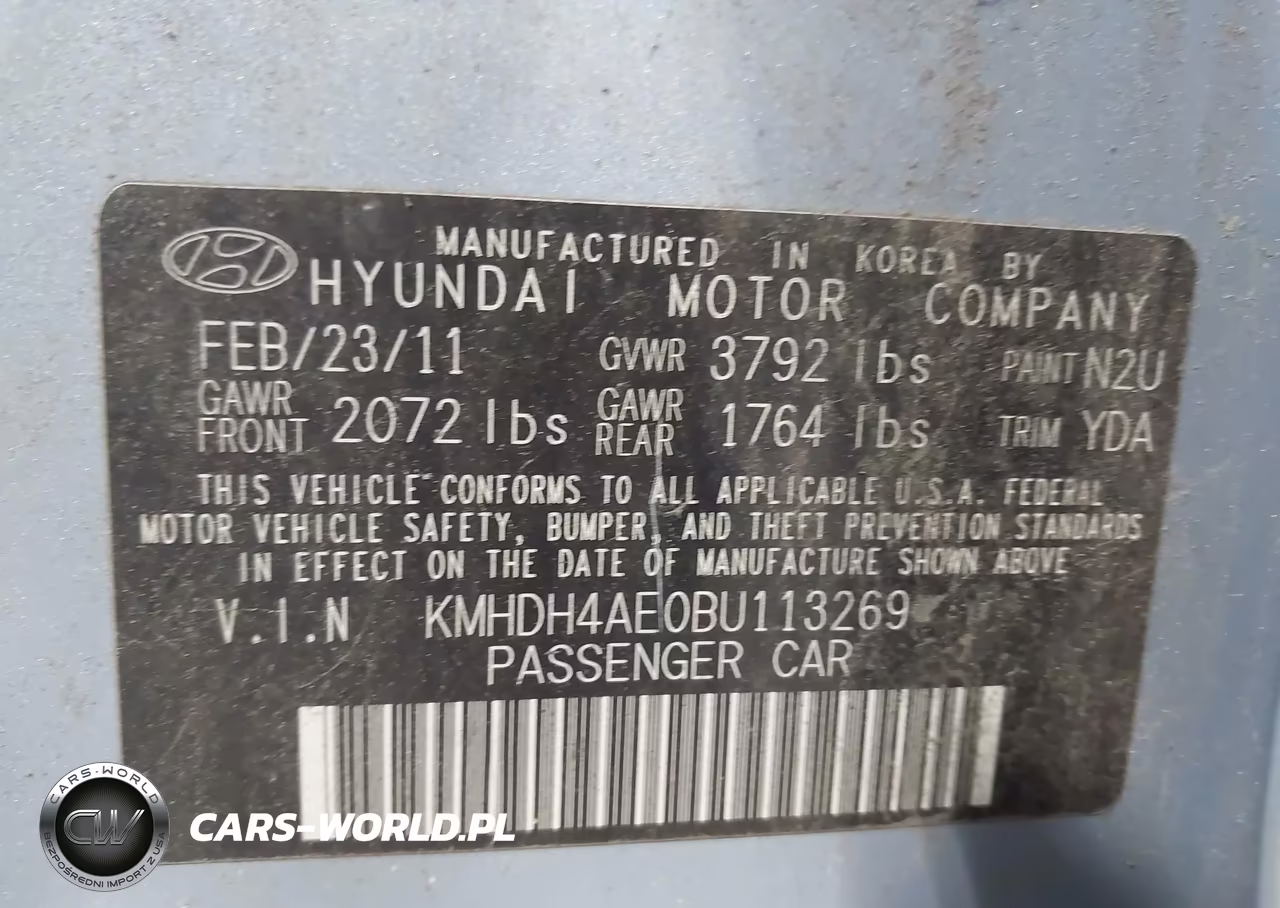 2011 Hyundai Elantra Gls (Ulsan Plant) VIN:KMHDH4AE0BU113269 - 9