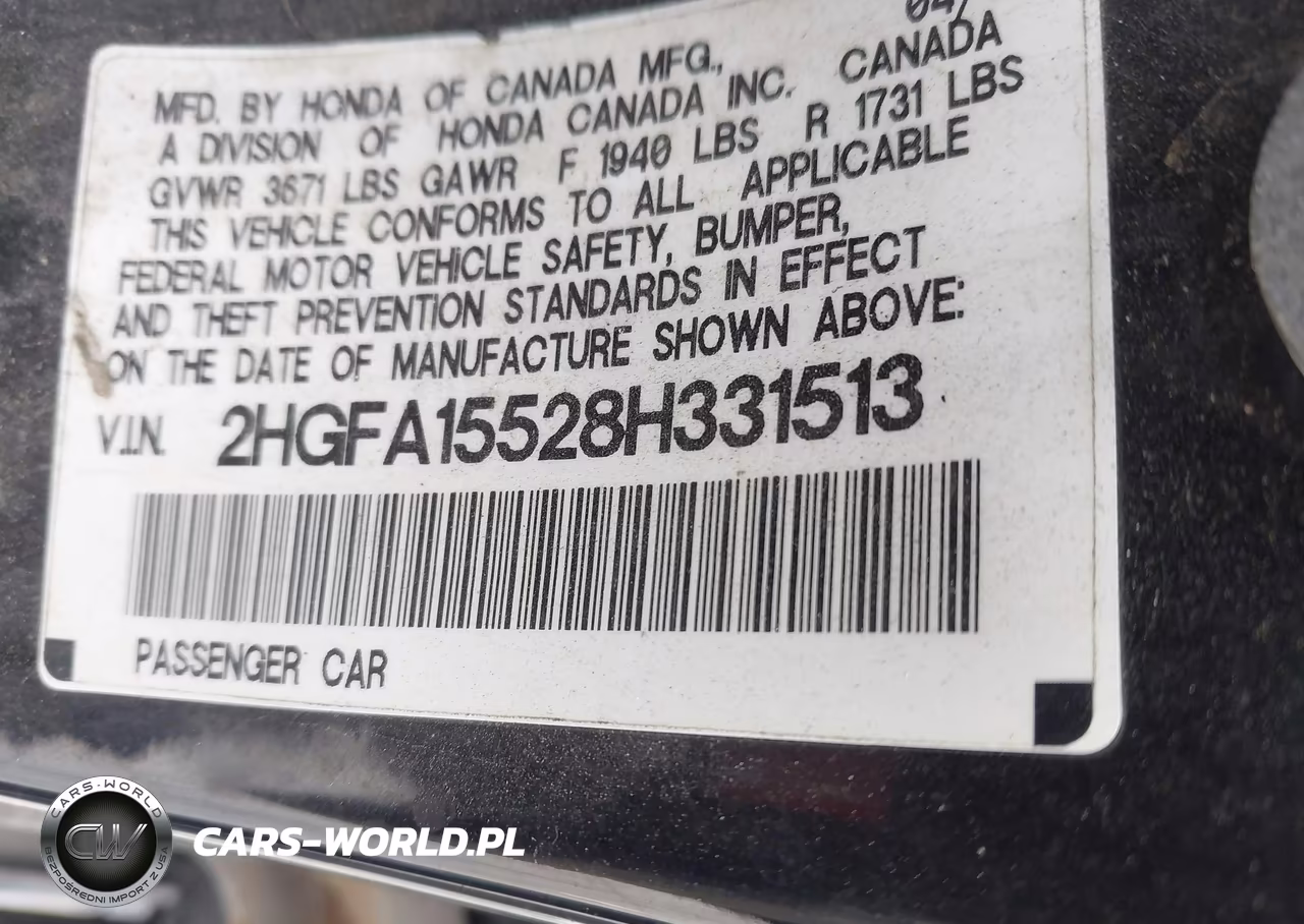 2008 Honda Civic Lx VIN:2HGFA15528H331513 - 9