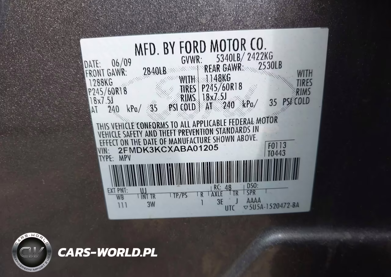2010 Ford Edge Limited VIN:2FMDK3KCXABA01205 - 9