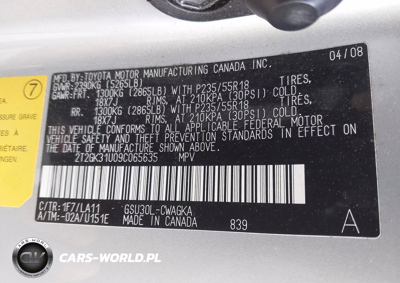 2009 Lexus Rx 350 VIN:2T2GK31U09C065635 - 9