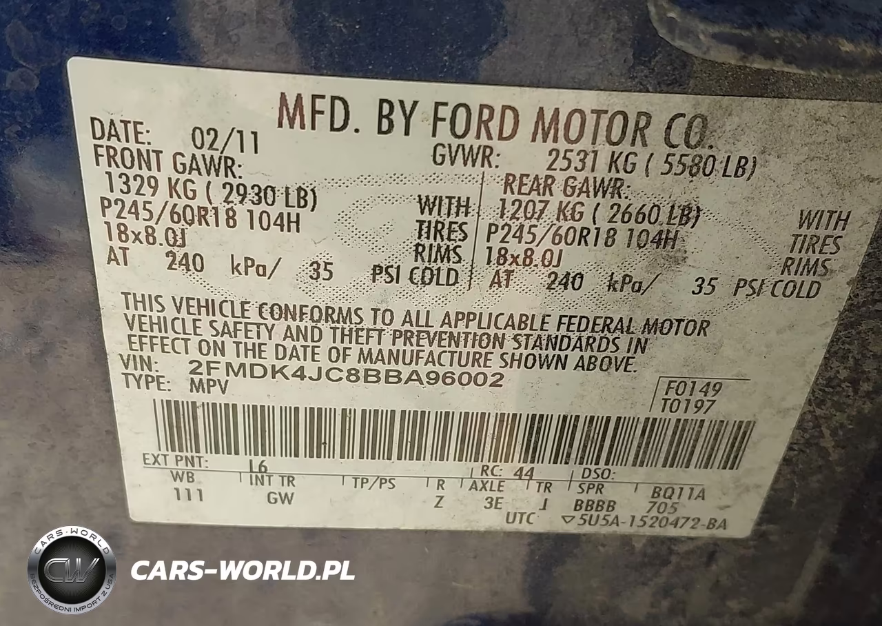 2011 Ford Edge Sel VIN:2FMDK4JC8BBA96002 - 9