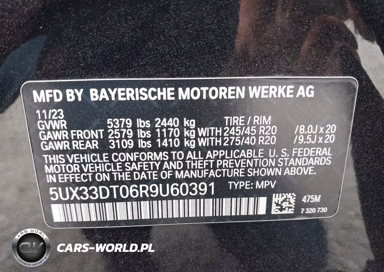 2024 BMW X4 xDrive30I VIN:5UX33DT06R9U60391 - 9